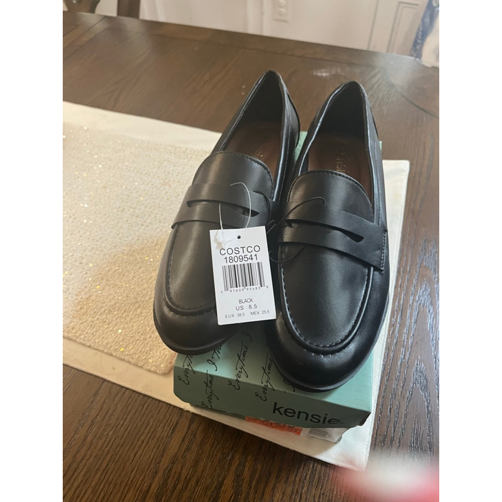 NIB Kensie Gitty Black Penny Loafers Slip On Shoes Women Size 8.5